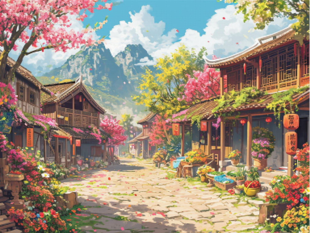 Lively Spring Festival In A Quaint Village Official Diamond Painting ...