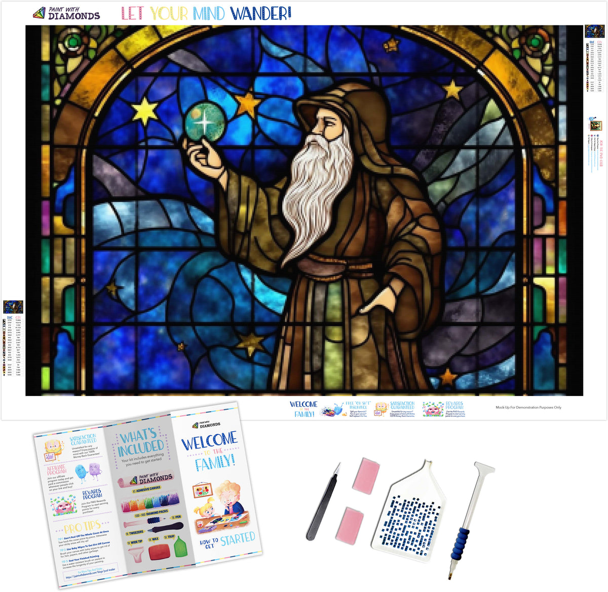 Magical Wizard Stained Glass Official Diamond Painting Kit Diamond Art Paint With Diamonds®