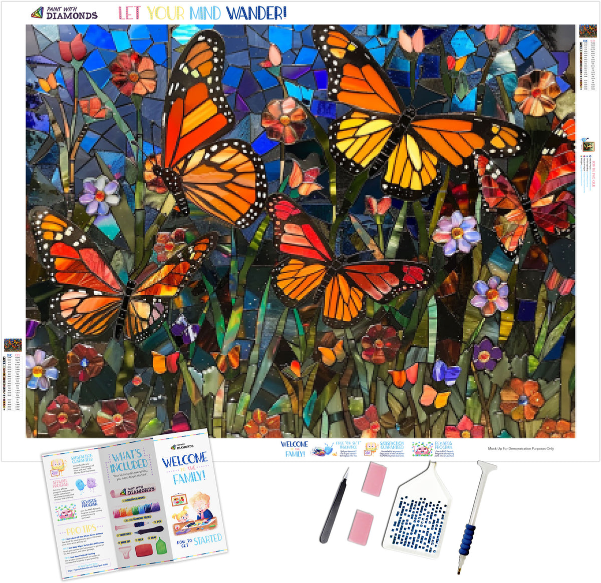 Monarch Butterflies Over Flowers Official Diamond Painting Kit ...