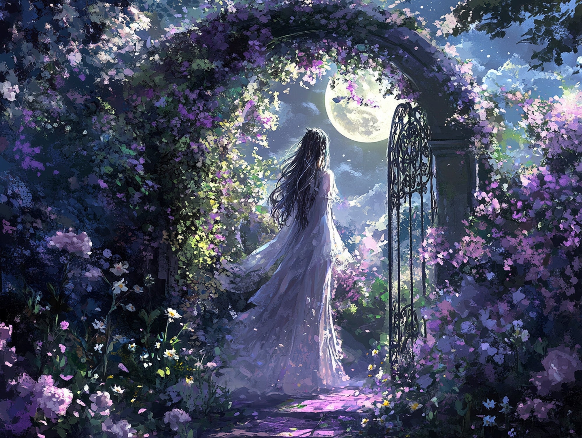 Moon Goddess Garden Gate Diamond Painting - Full Drill Kit | Paint