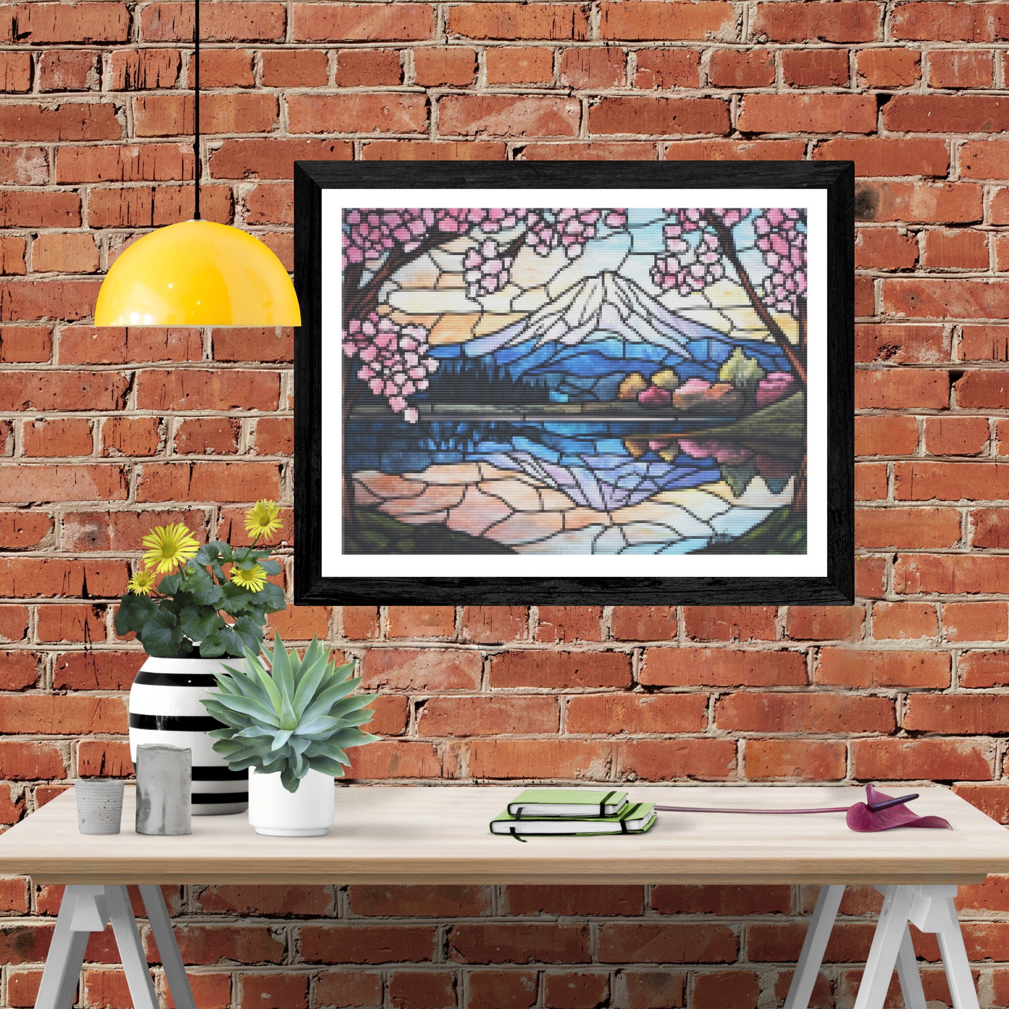 Mount Fuji Serenity Stained Glass Official Diamond Painting Kit