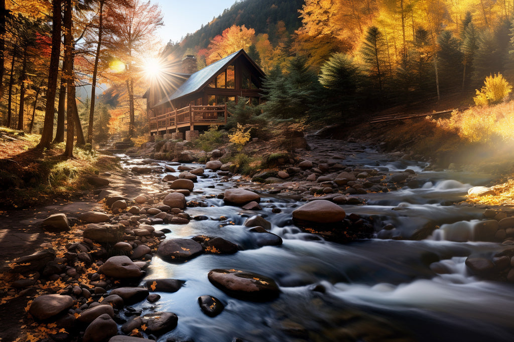 Mountain Cabin in Fall Official Diamond Painting Kit | Diamond Art ...