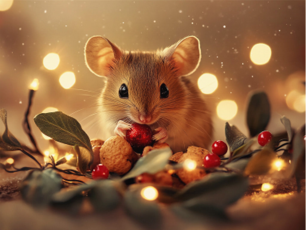 Mouse and Mistletoe – Paint With Diamonds