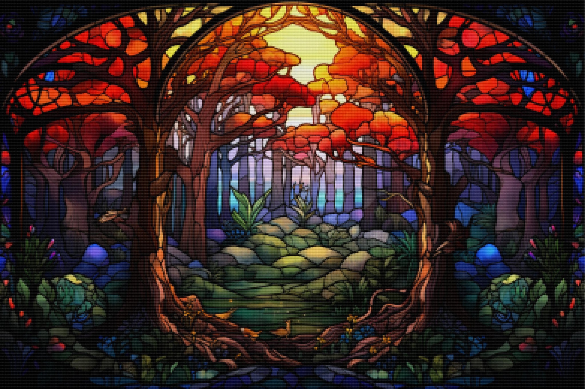 Mythical-Autumn-Forest-Stained