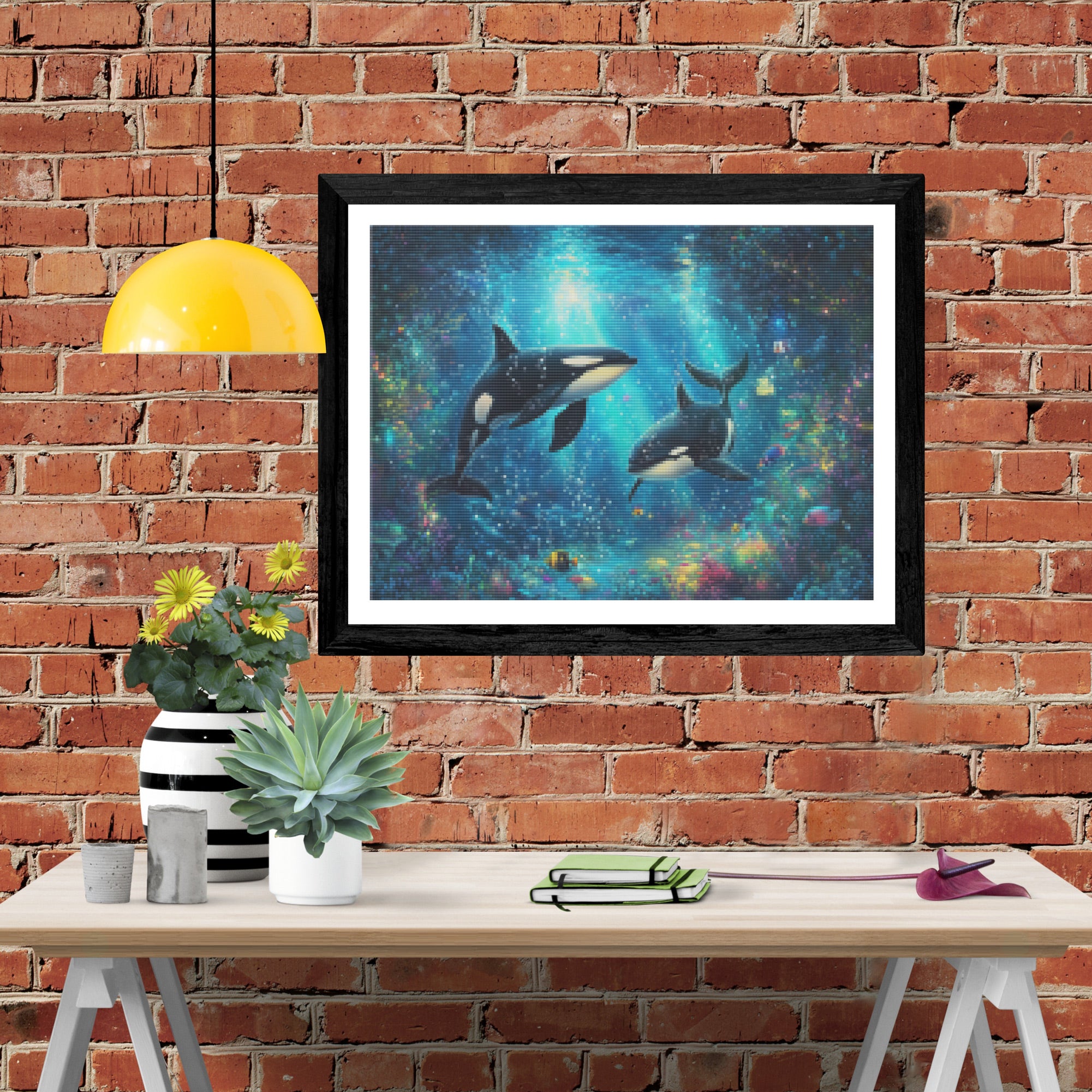 Orca's Graceful Dance Official Diamond Painting Kit | Diamond Art