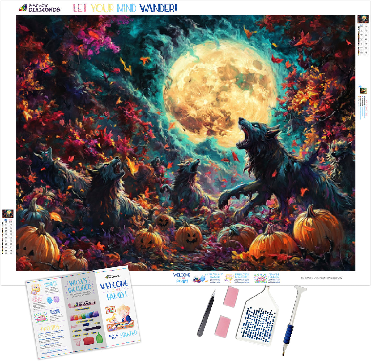 Pack of Colorful Snarling Werewolves Official Diamond Painting Kit ...