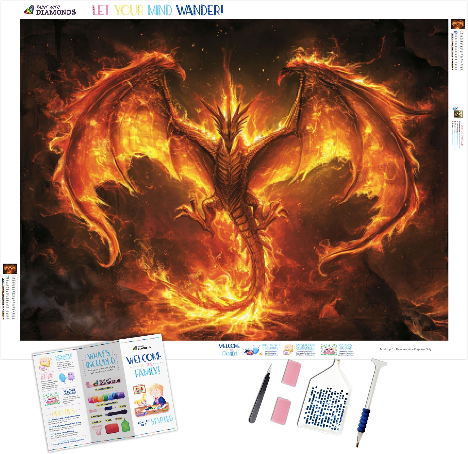 Phoenix Dragon Rebirth Official Diamond Painting Kit | Diamond Art