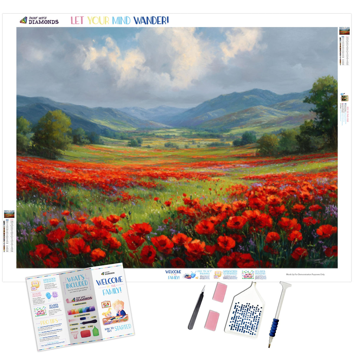 Poppies Beneath The Clouds Diamond Painting - Full Drill Kit | Paint ...