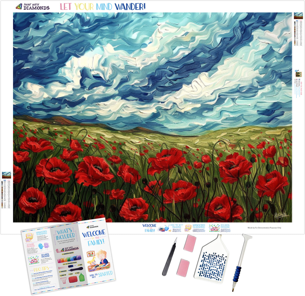 Poppy Fields Forever Official Diamond Painting Kit | Diamond Art ...