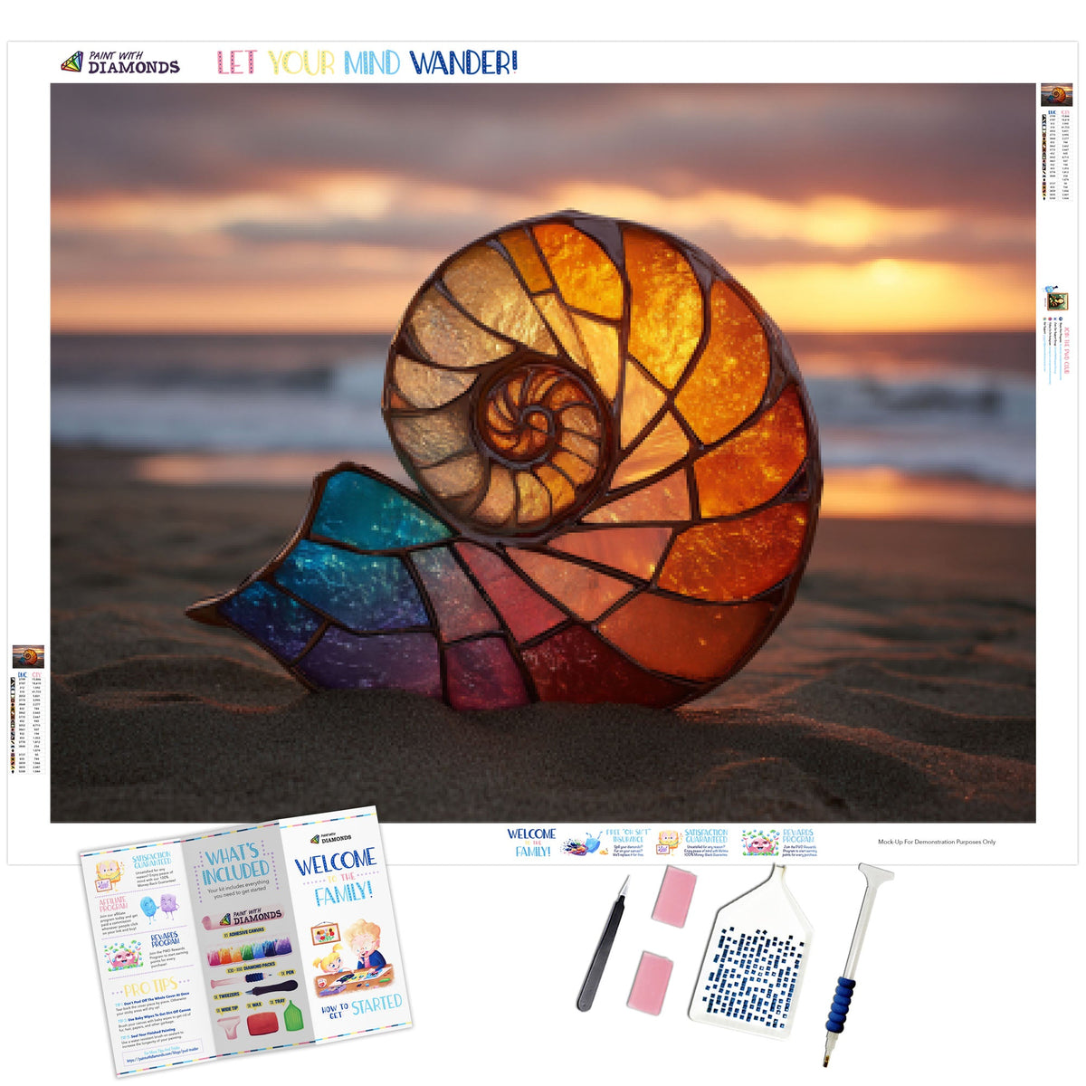 Rainbow Shell Raganaro Rainbow Shell Spiral Diamond Painting - Full Drill Kit | Paint With ...