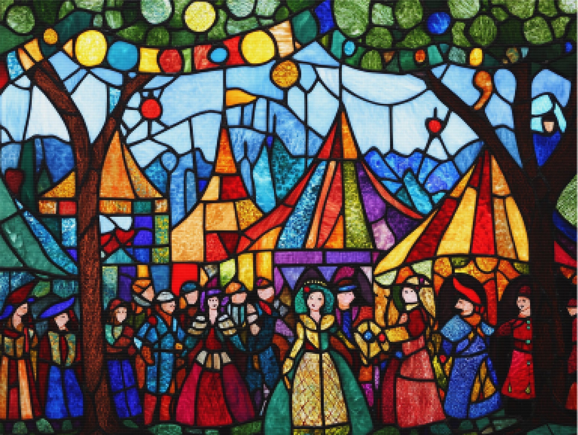 Renaissance Fair Stained Glass Official Diamond Painting Kit