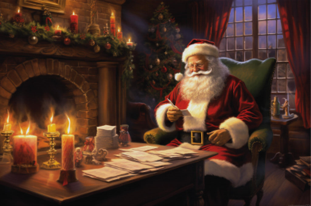 Santa In His Study Diamond Painting Kit Paint With Diamonds Official