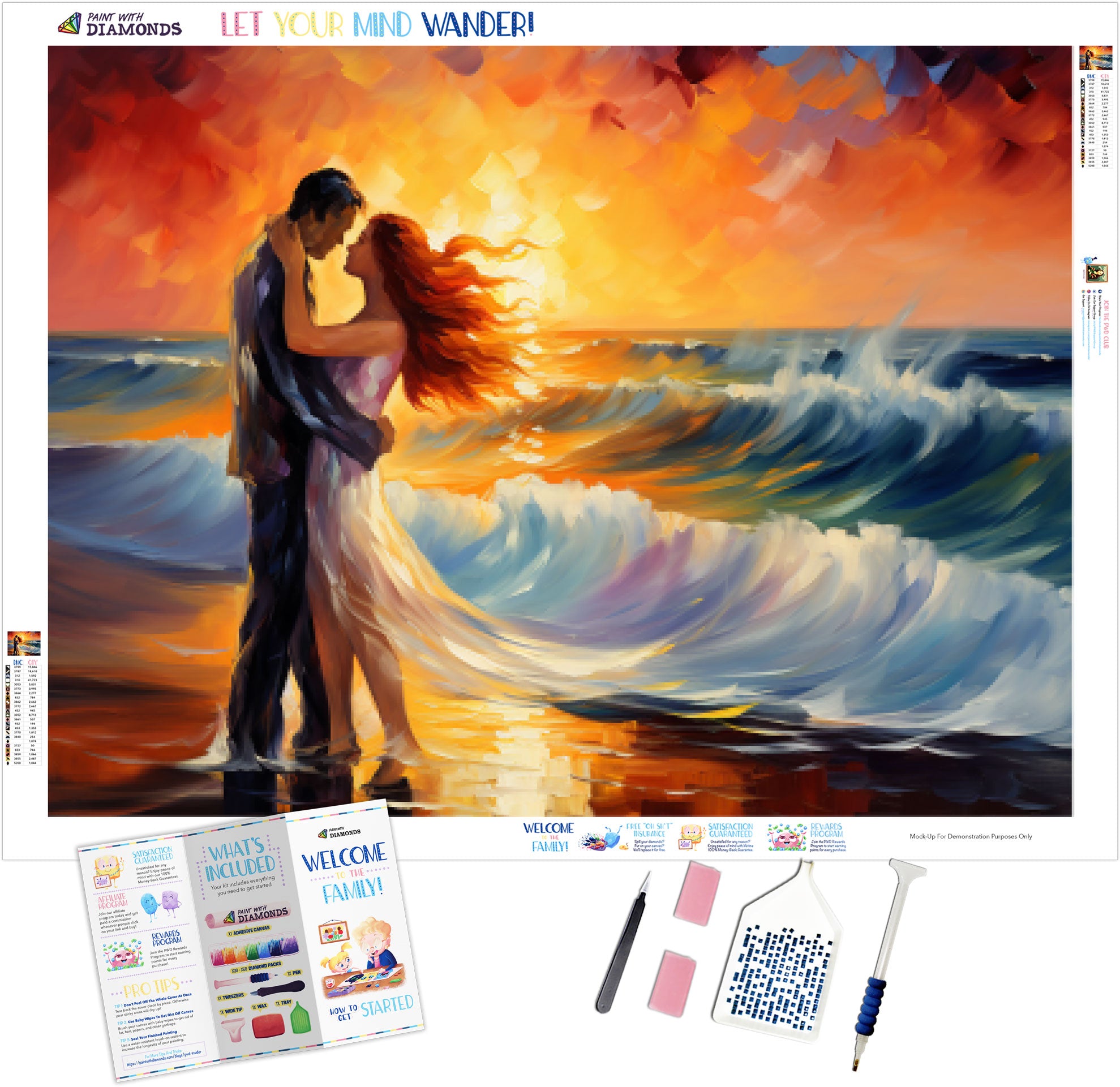 Seaside Sunset Embrace Official Diamond Painting Kit | Diamond Art