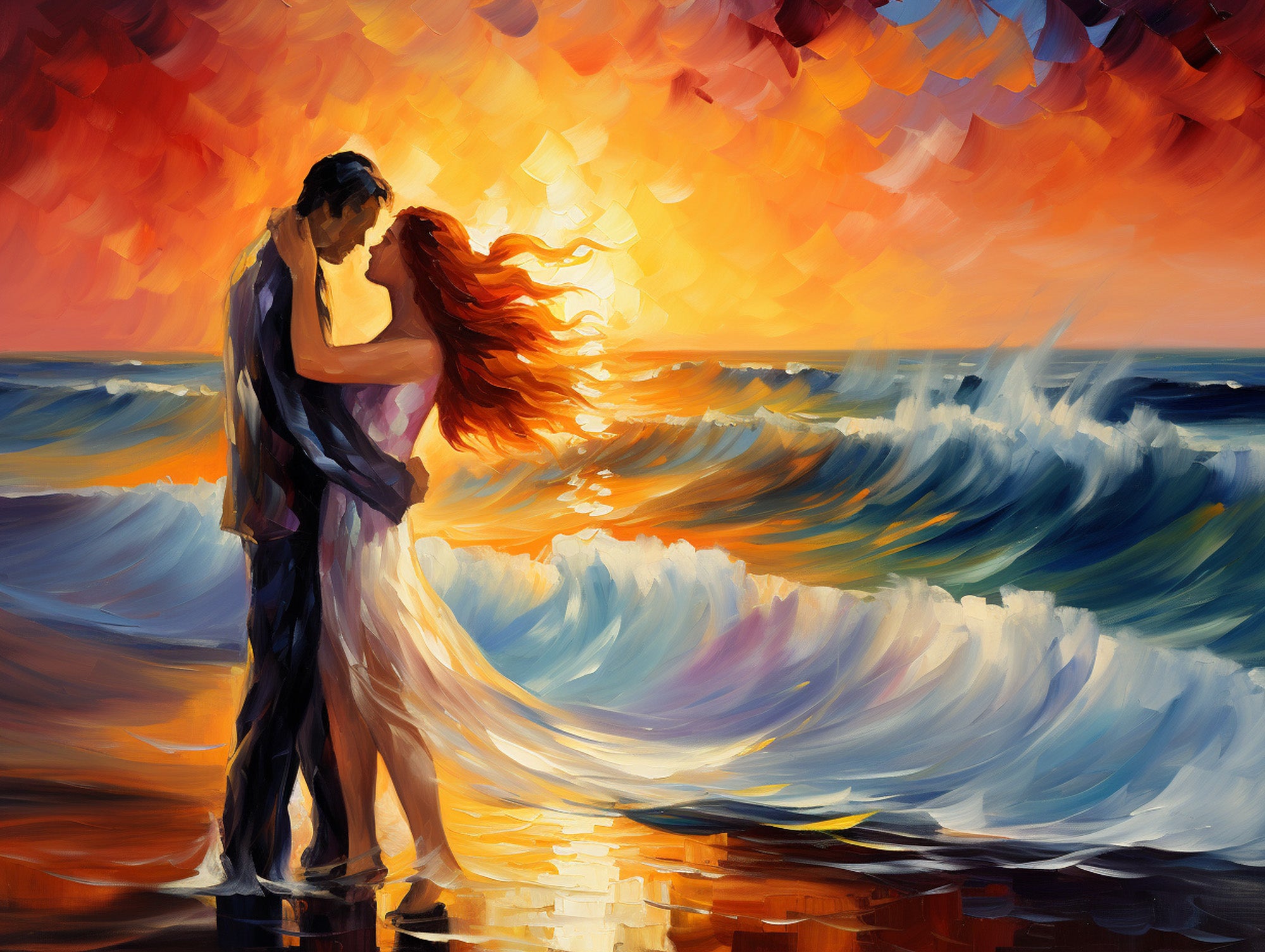 Seaside Sunset Embrace Official Diamond Painting Kit | Diamond Art