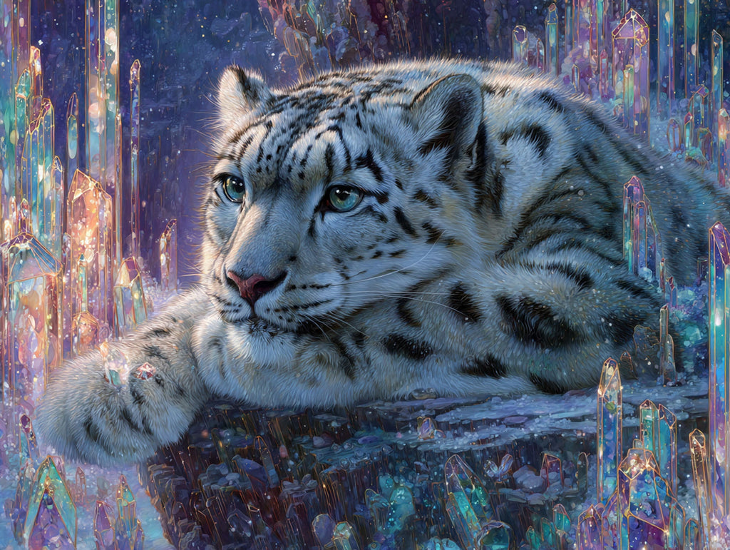 Snow Leopard Among Crystals - Main Image