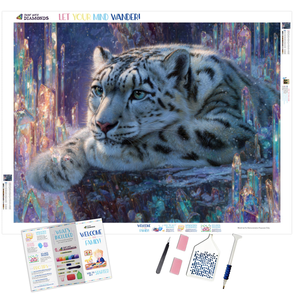 Snow Leopard Among Crystals - Product Mockup 1