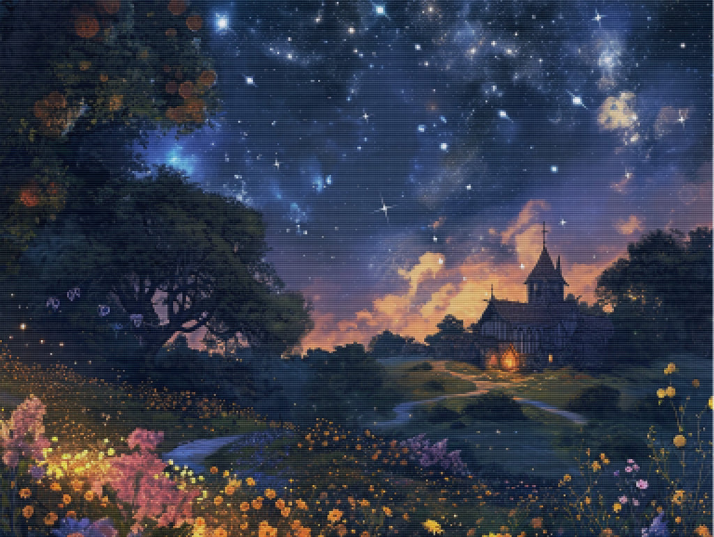 Nighttime Spring Spring Night Sky Official Diamond Painting Kit | Diamond Art | Paint ...
