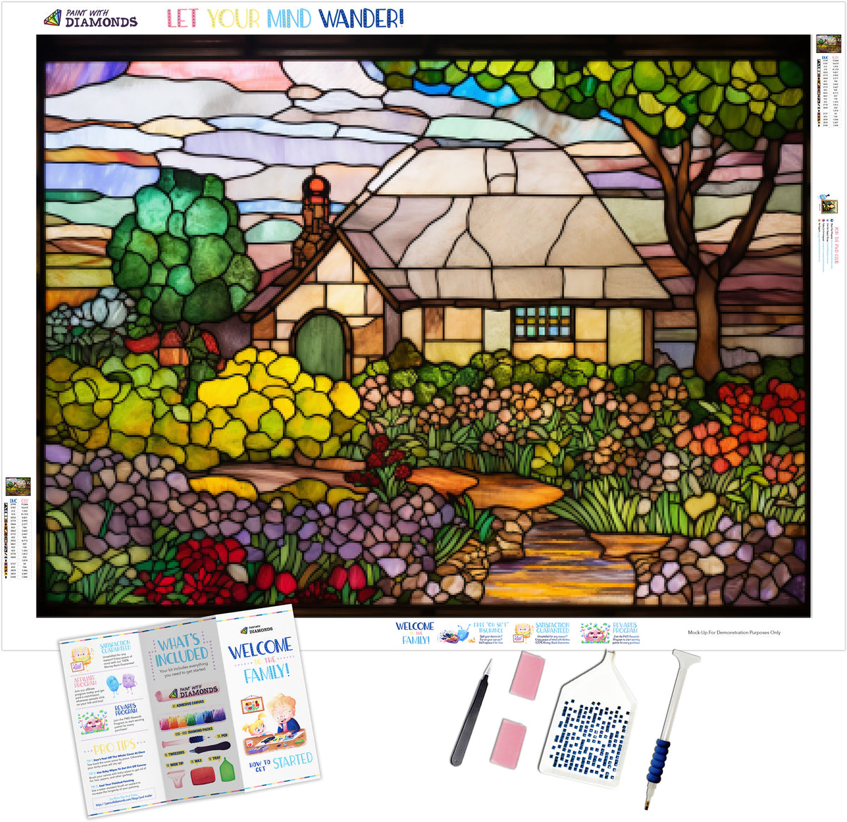 Spring Rain in an English Cottage Garden Official Diamond Painting Kit ...