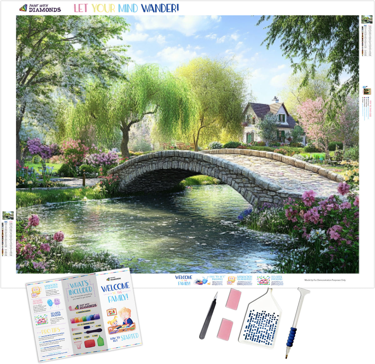 Springtime Bridge Over Willow Creek Official Diamond Painting Kit ...