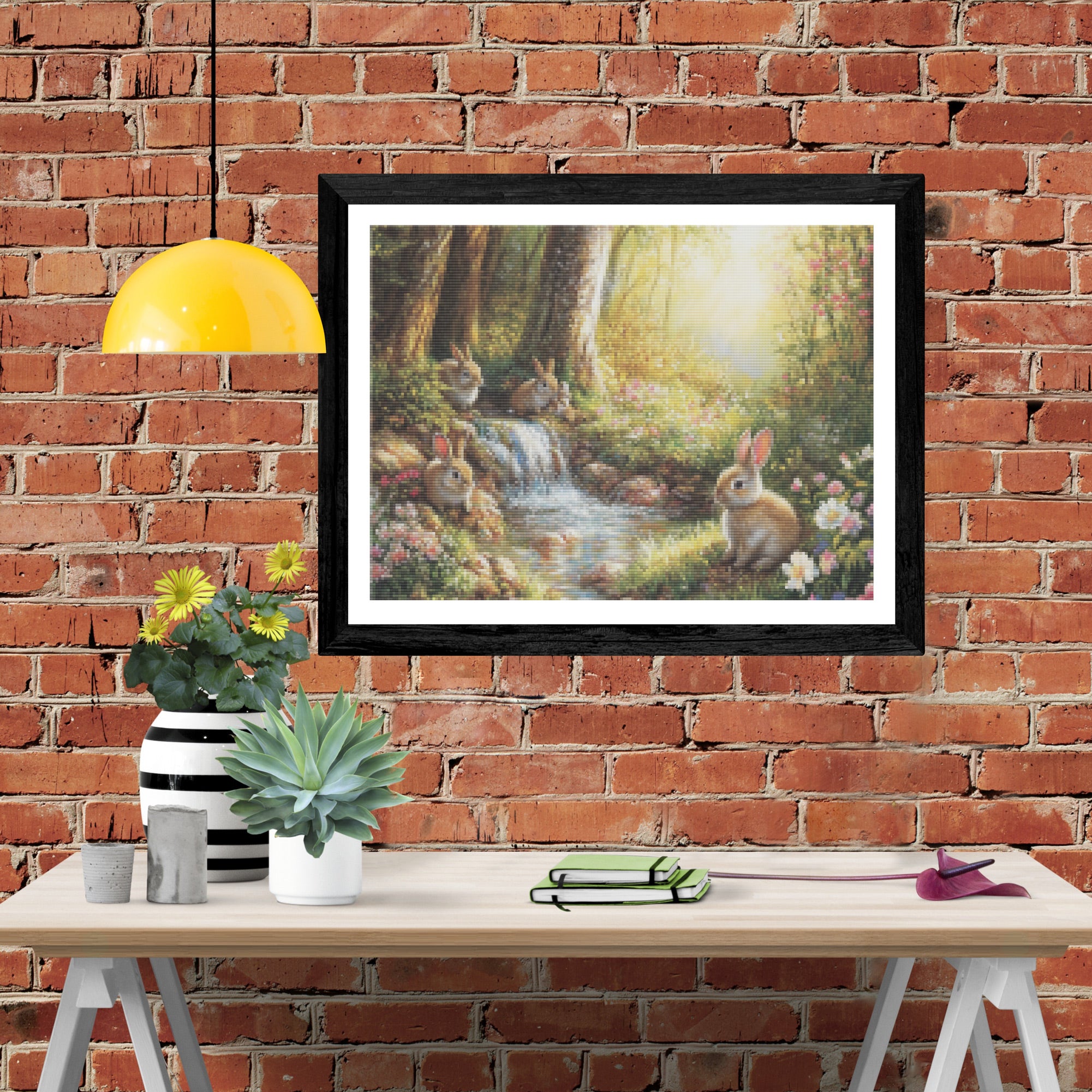 Springtime Bunny Hideaway Official Diamond Painting Kit | Diamond