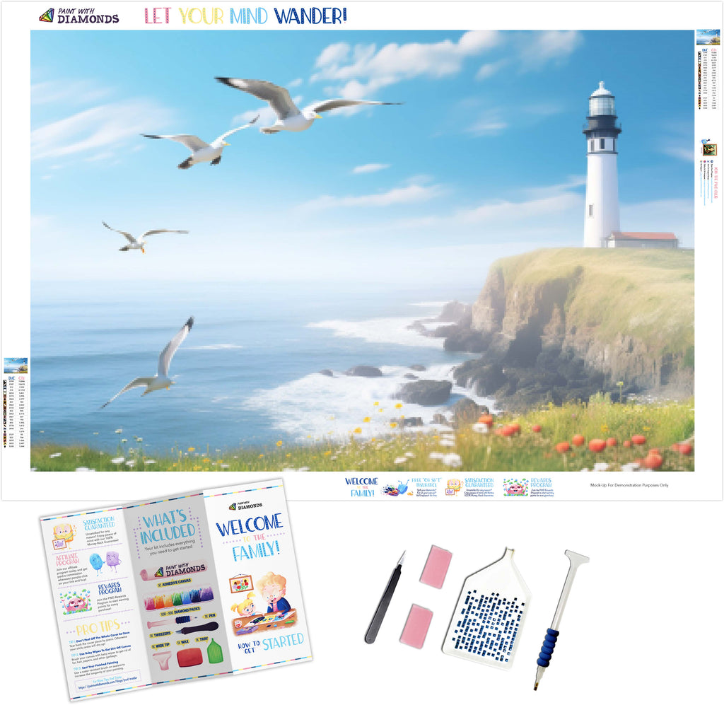 Springtime Coastal Scene With Seagulls Official Diamond Painting Kit ...