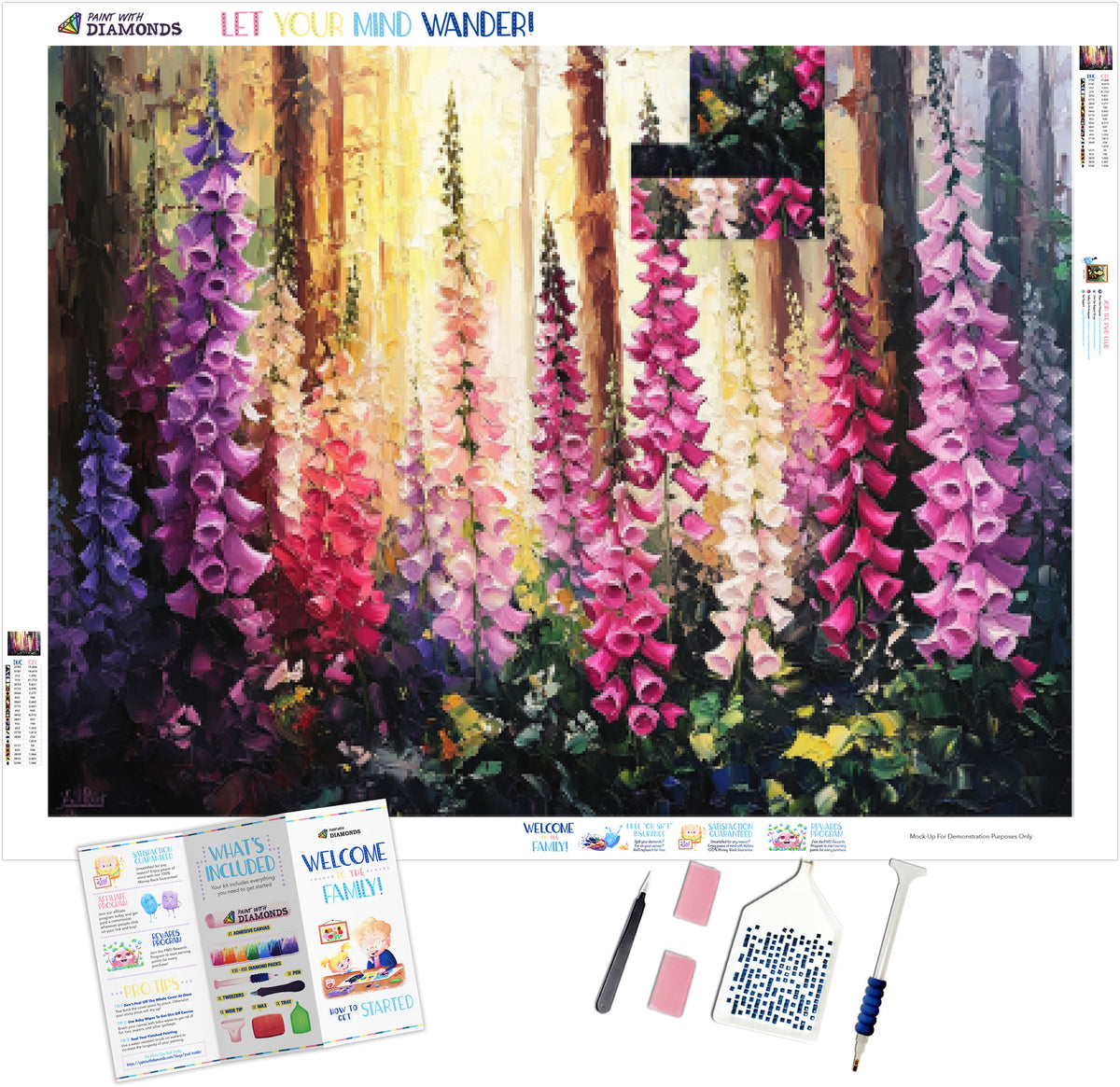 Springtime Foxglove Forest Official Diamond Painting Kit | Diamond Art ...