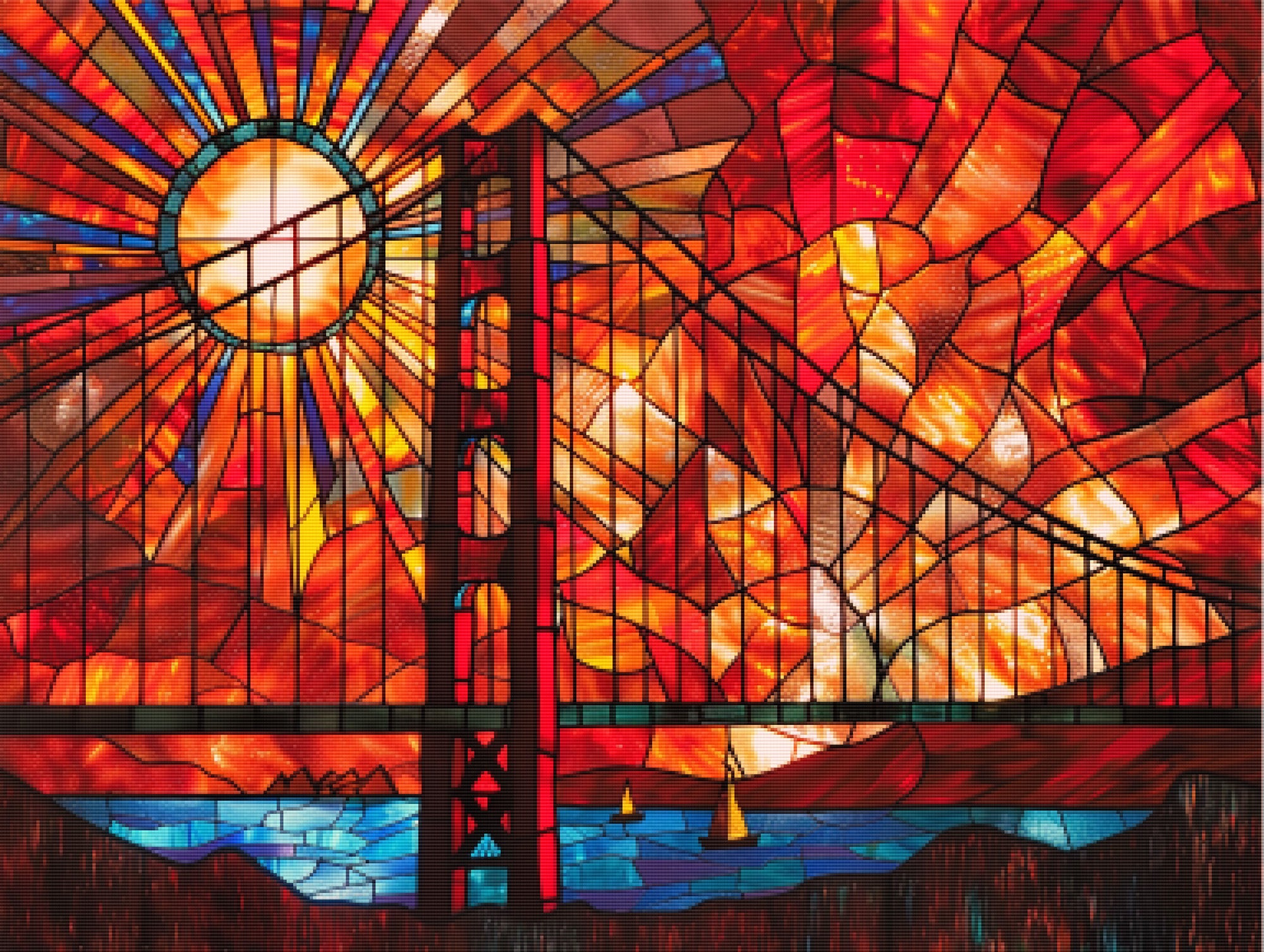 Stained Glass Fireworks over the Golden Gate Bridge Official