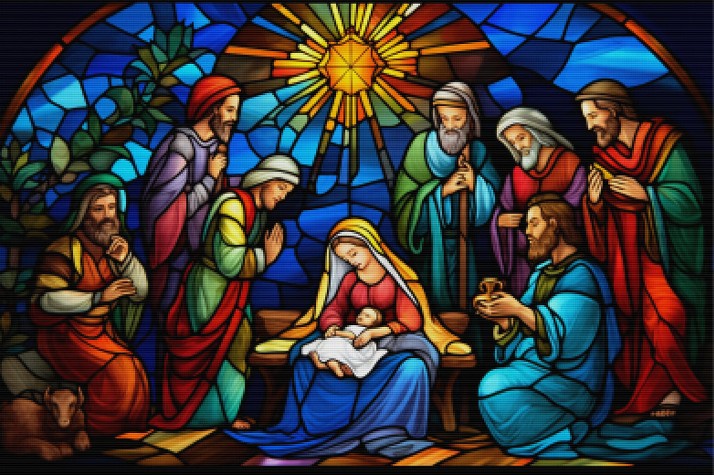 Stained Glass Nativity Scene Diamond Painting Kit Paint With Diamonds stained-glass-nativity-scene-diamond-painting-kit-paint-with-diamonds