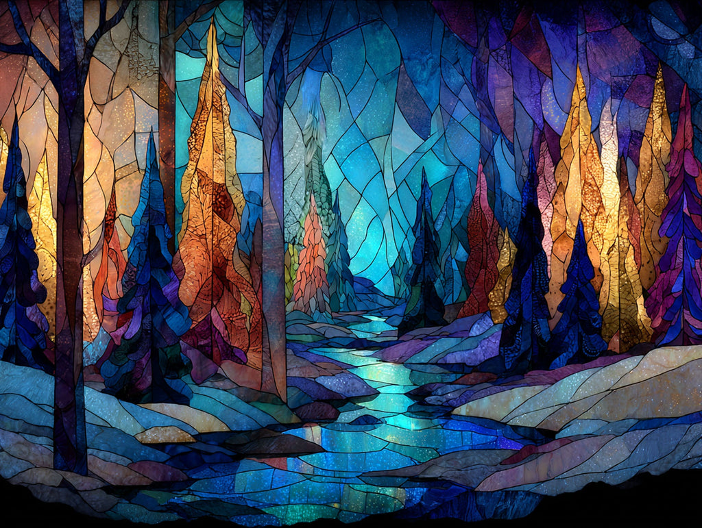 Stained Glass Frozen Forest - Main Image