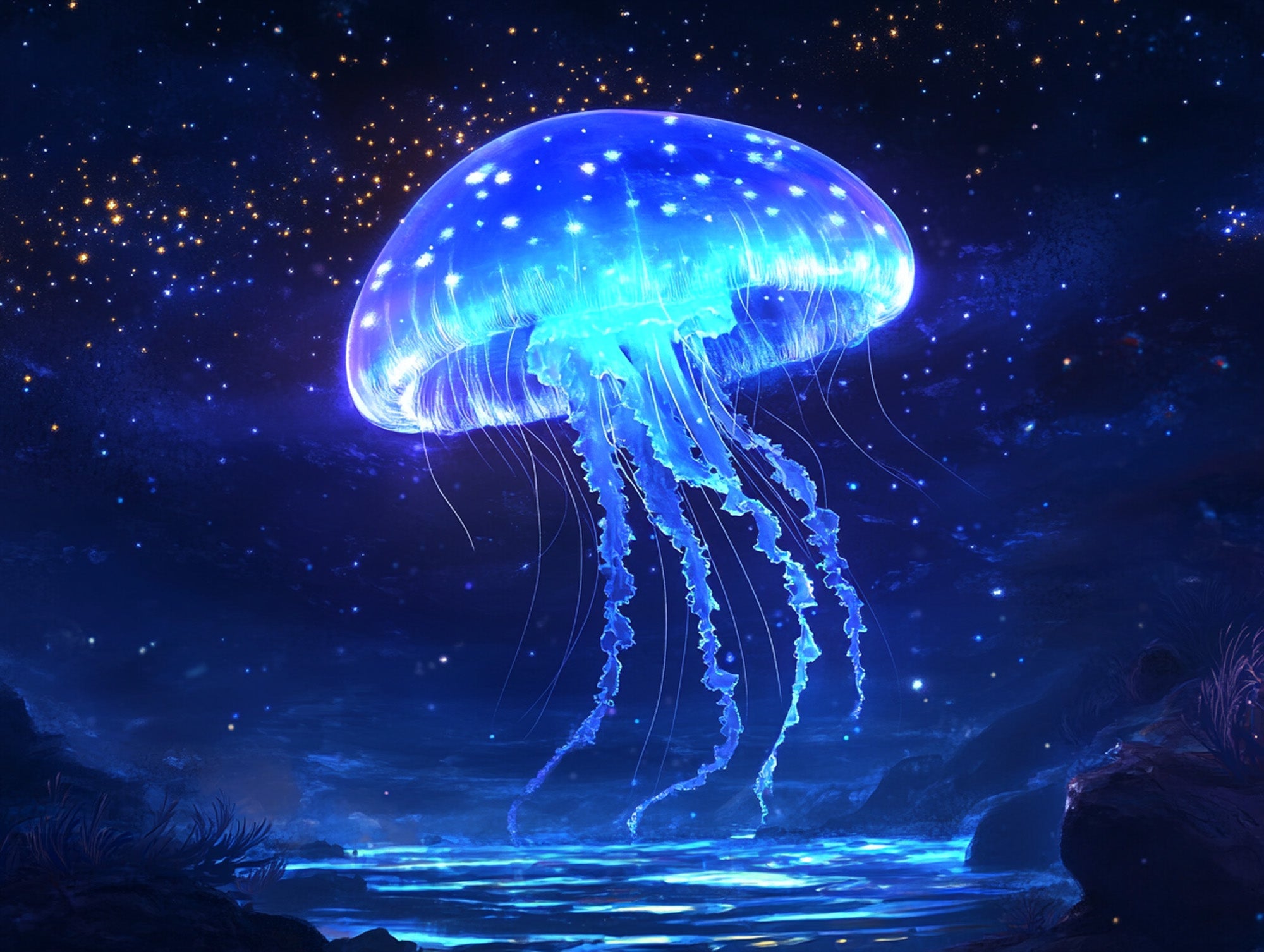 Starlight Jellyfish Ocean Diamond Painting - Full Drill Kit