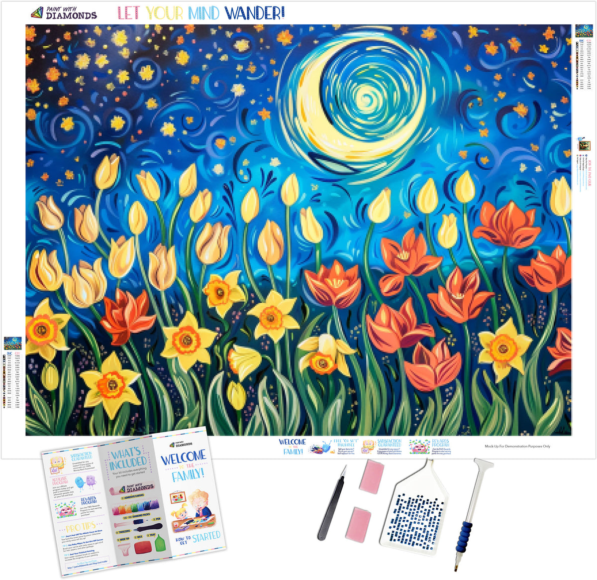 Starry Night Spring Starry Night Over A Blooming Spring Meadow Official Diamond Painting ...