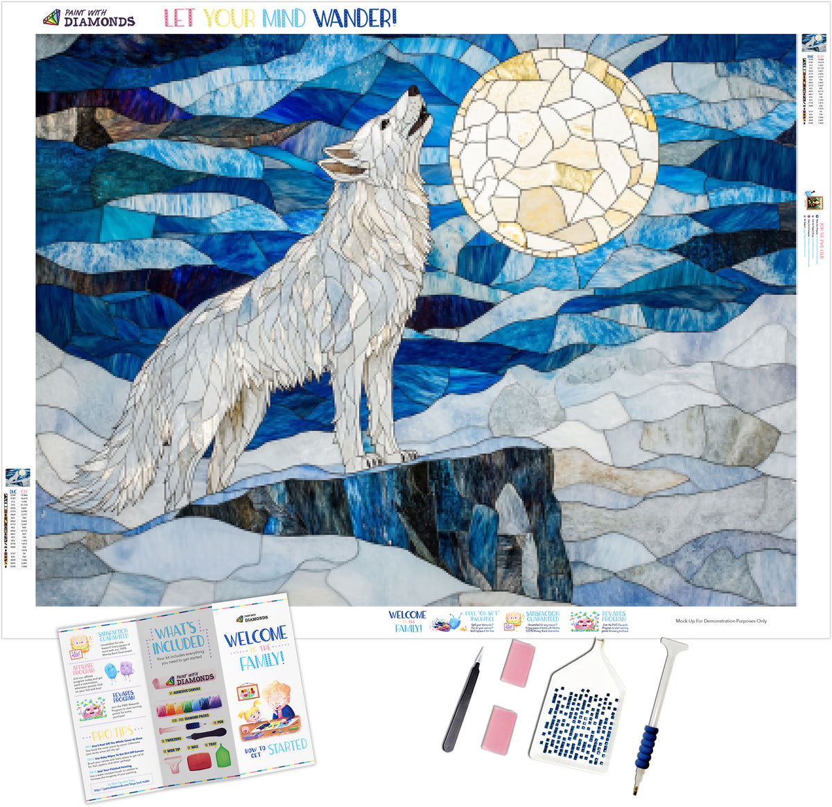 The Arctic Wolf’s Howl Official Diamond Painting Kit | Diamond Art ...