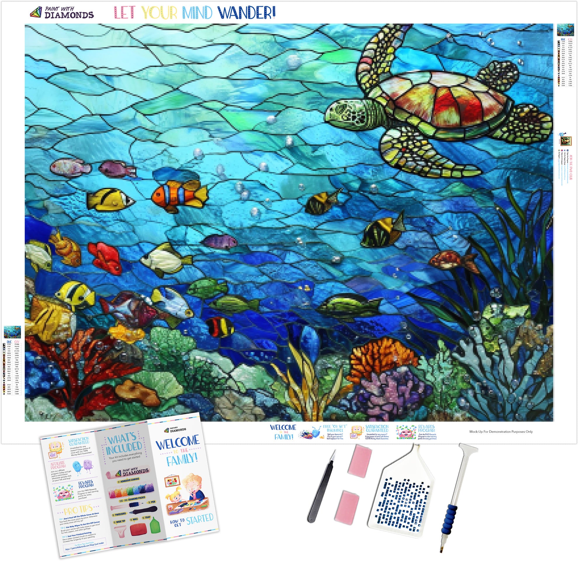 Underwater light up 2024 stained glass painting