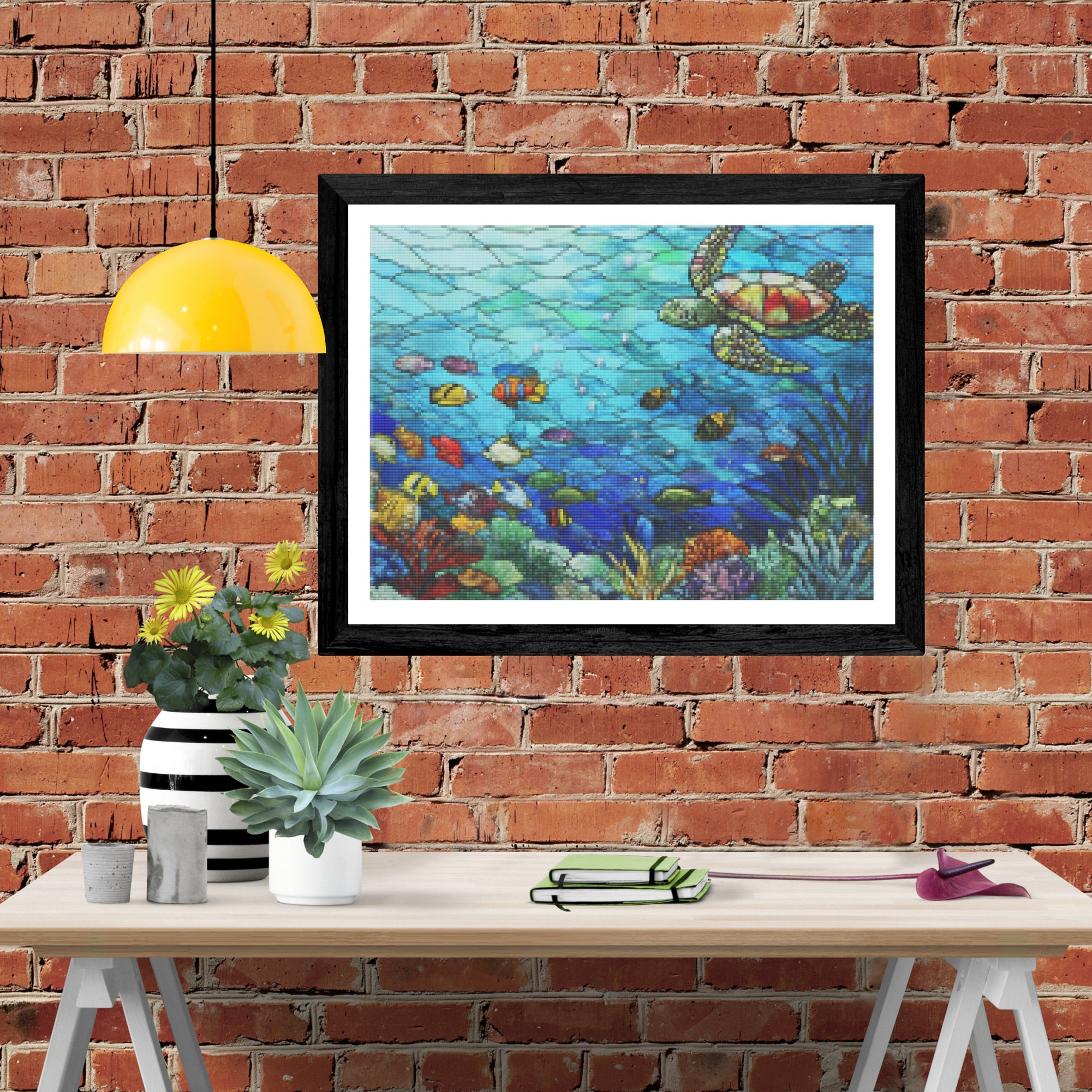 Underwater Paradise In Stained Glass Official Diamond Painting Kit