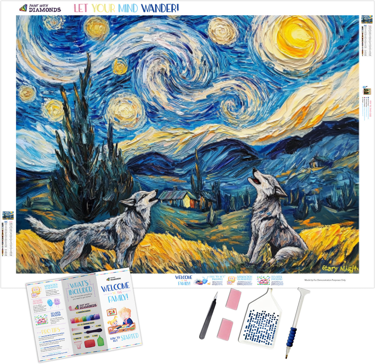 Van Gogh’s Midnight Howl Official Diamond Painting Kit | Diamond Art ...