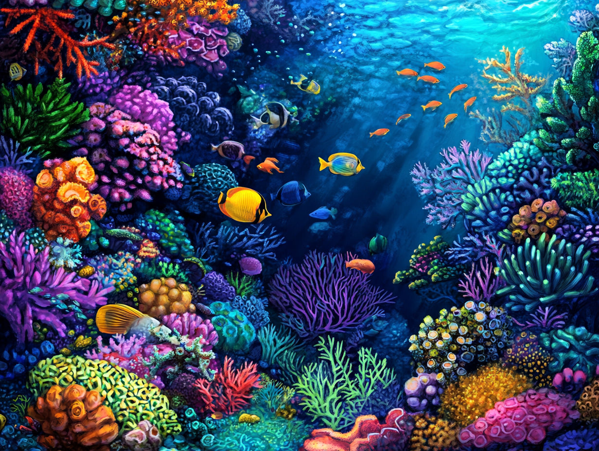 Vibrant Coral Reef Symphony Official Diamond Painting Kit