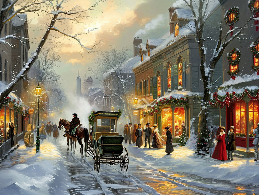 Victorian Winter Street Scene Official Diamond Painting Kit | Diamond ...