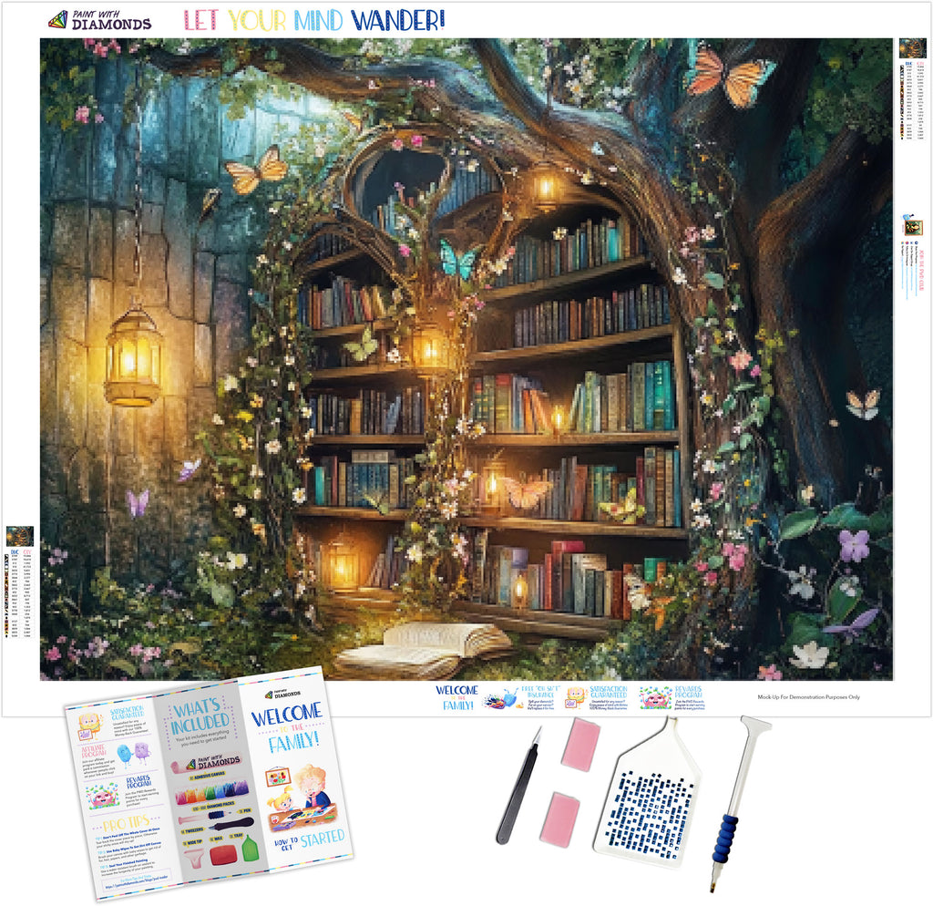 Library Diamond Key Whimsical Hidden Library Official Diamond Painting Kit | Diamond Art ...