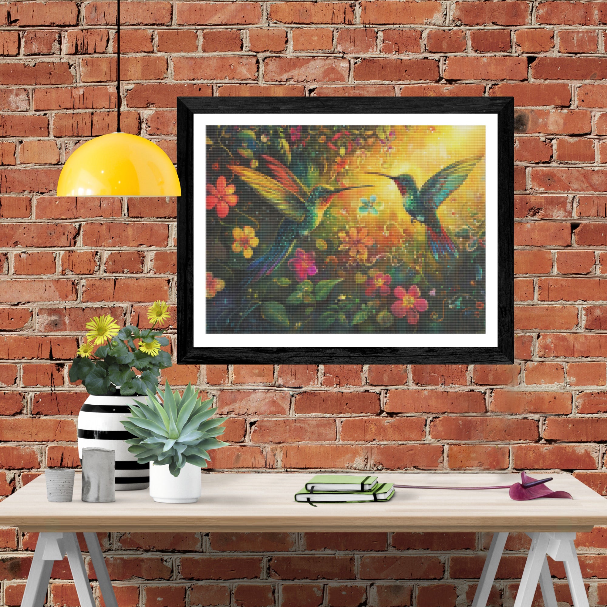 Whimsical Hummingbird Garden Official Diamond Painting Kit | Diamond Art |  Paint With Diamonds®, image size:2001x2001