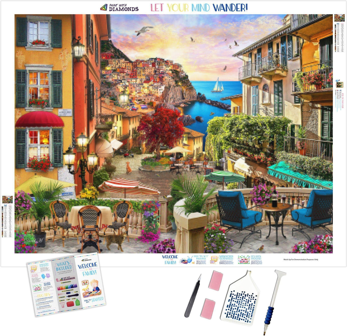 Diamond Painting Per Bambini E Adulti – Kit 5D Venezia, Italia – Tela 30x40 Cm, Completo Di Strass E Strumenti