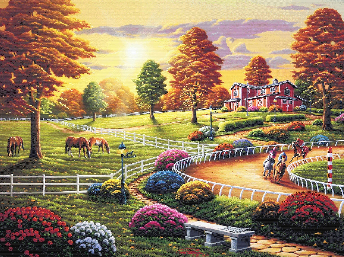 Diamond Painting Paysage D'automne Broderie Diamant Kit,Kit Painting Diamond Complet,Peinture Diamant Painting 5D Grand Format,Kit Point De Croix