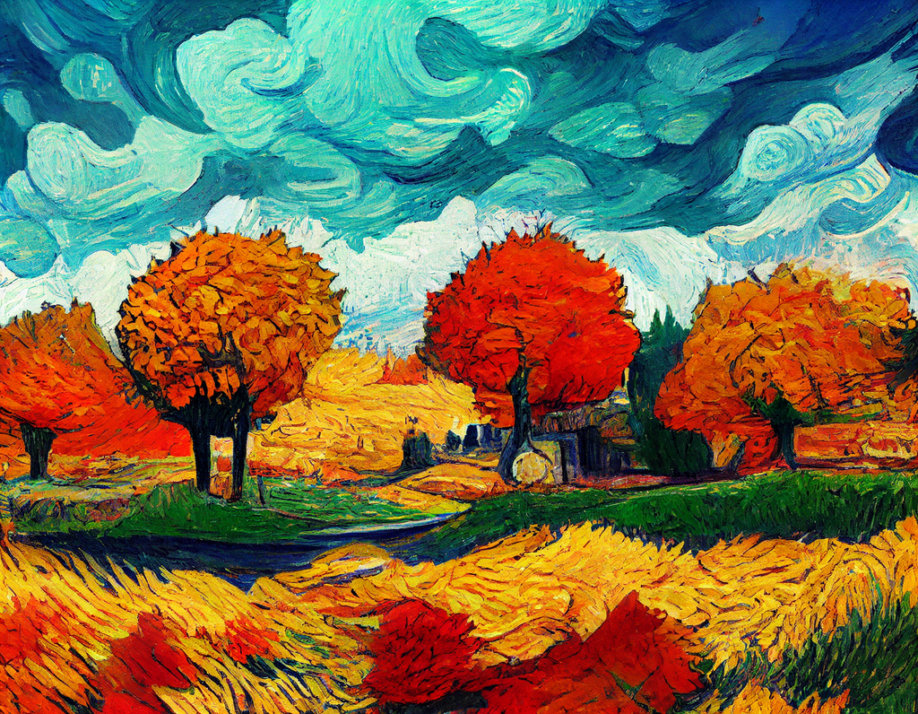 October Fallscape Autumn Landscape Van Gogh