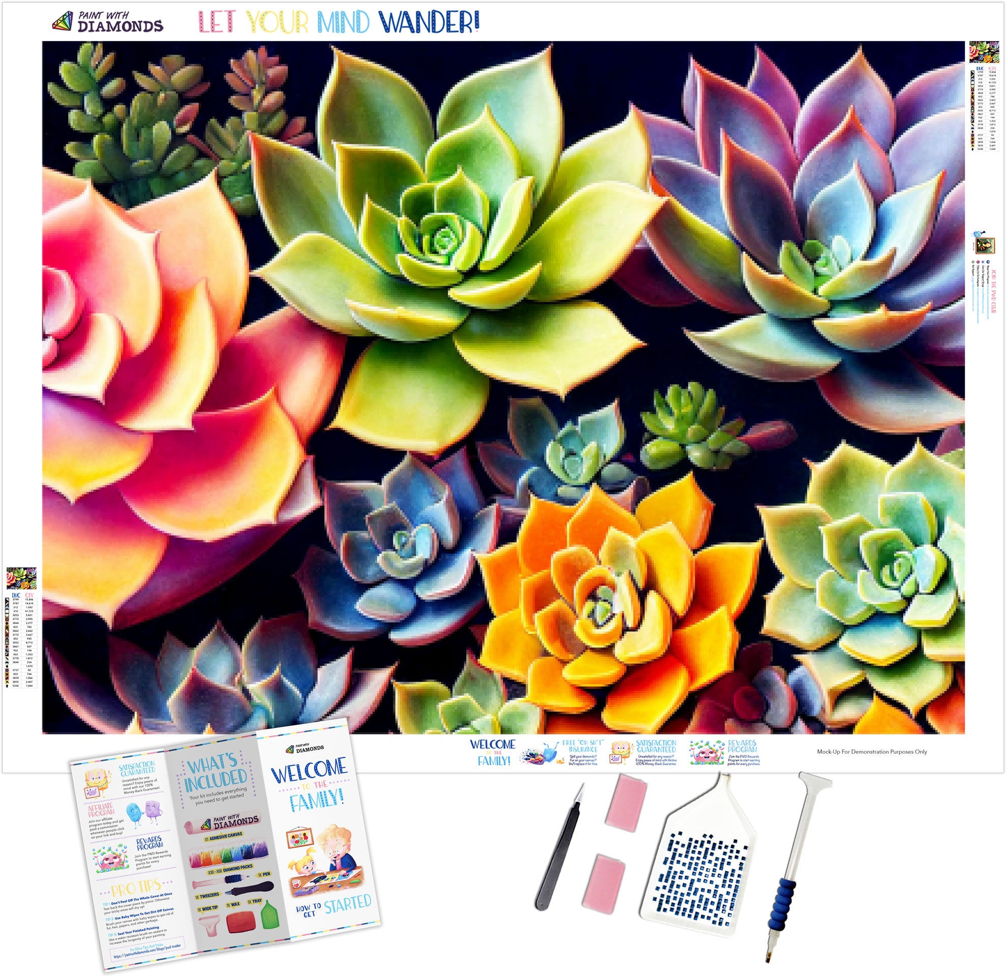 succulent diamond painting Beautiful Colorful Succulents