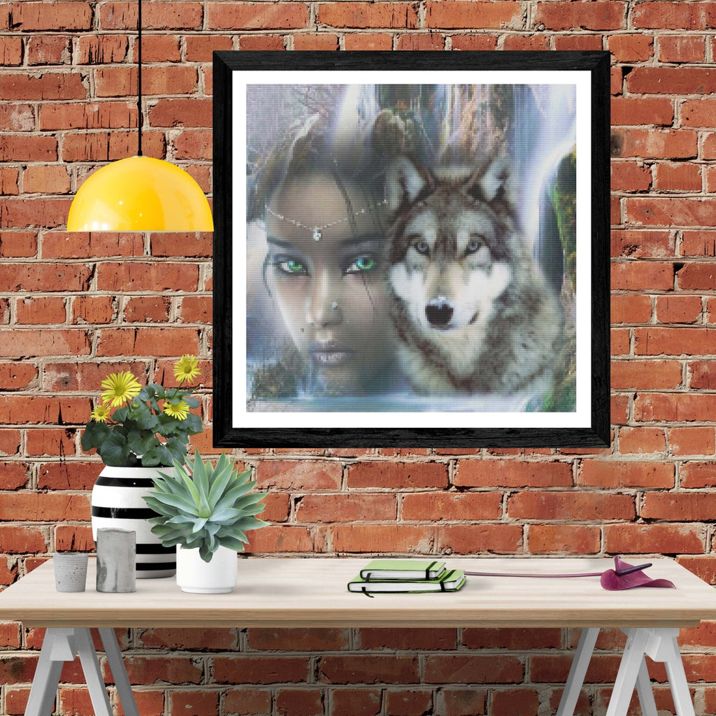"Beauty And The Wolf" Diamond Painting Kit (Full Drill) Paint With