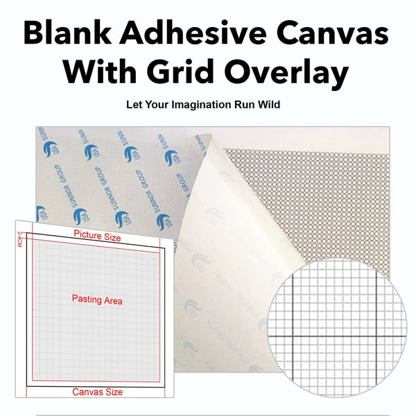 Freestyle Blank Canvas With Adhesive Printed Grid