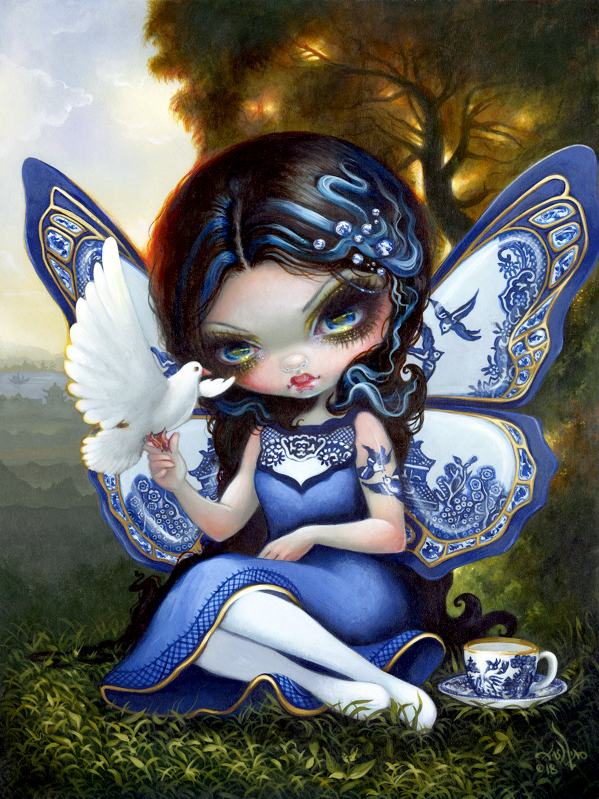 Fairy Diamond Painting Kit For Adults - 5D Full Drill 14x14 Inch, Colorful Fairy With Flowers, DIY Art For Wall Decor