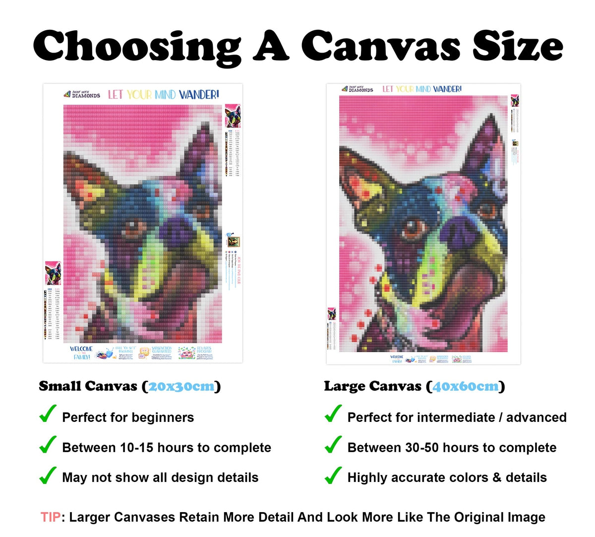 Diamond Painting 5D YSCOLOR, Kit Completo Full Drill Rotondo, Quadro Border Terrier, 30x40cm, Con Tela E Strass