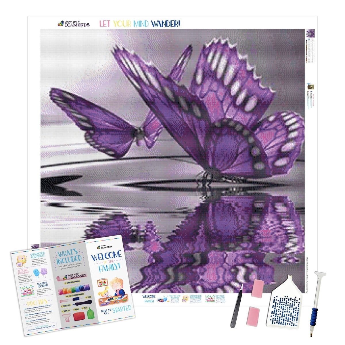 Butterfly Reflections Diamond Painting Kit (Full Drill) – Paint