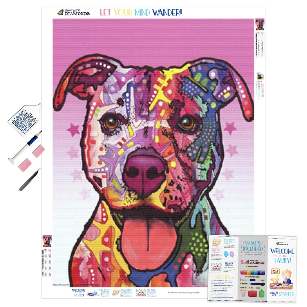 DIY Diamond Painting Kit with Dogs / 30x40cm / Round Rhinestones / Full  Drill with Frame - Yorkshires YSG3185