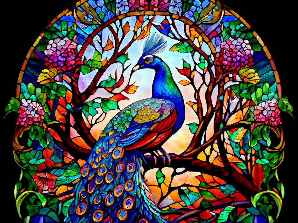Peacock Color Glass